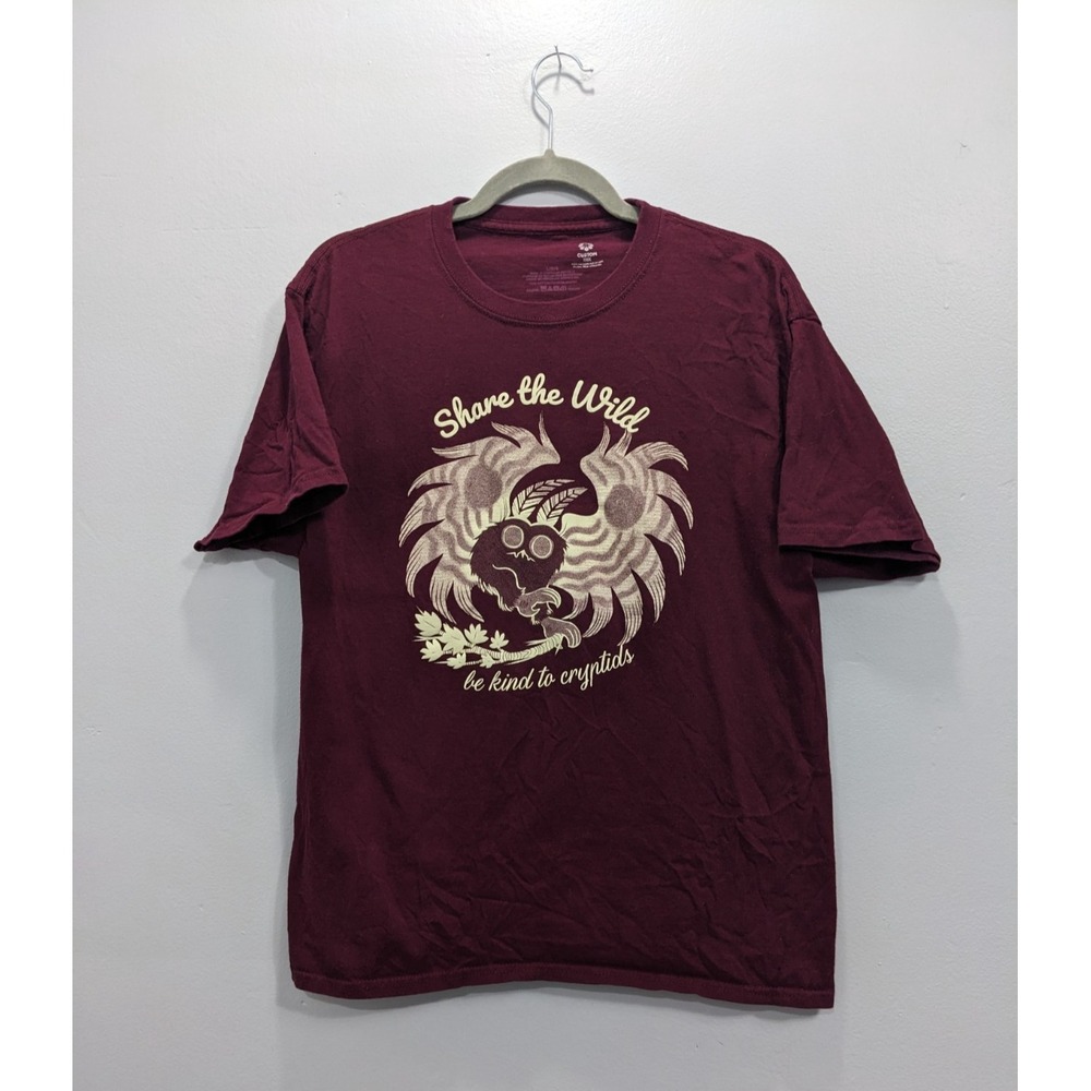 Mothman Graphic Tee Share The Wild Be Kind To Cryptids Shirt sz L Point Pleasant